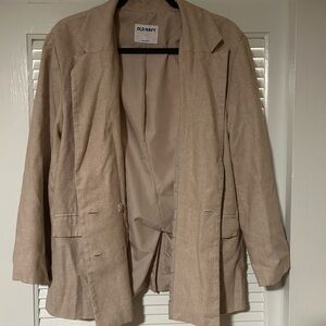 Old Navy Women's Tan Linen Blazer